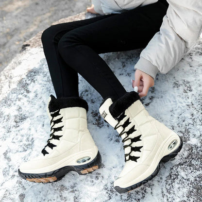 Mid-Calf Waterproof Snow Boots for Women – Cozy & Stylish