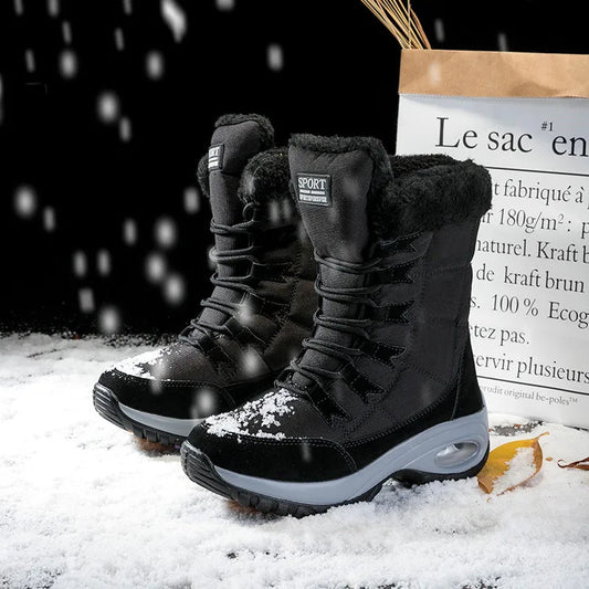 Mid-Calf Waterproof Snow Boots for Women – Cozy & Stylish