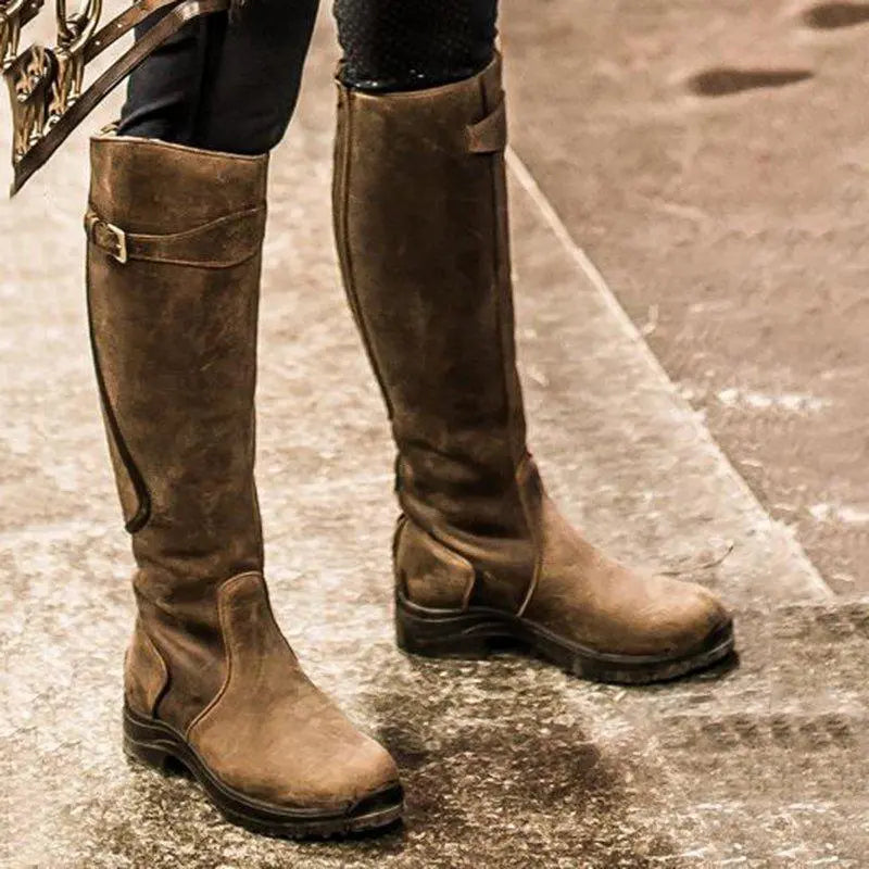 Mid-Tube Knight Boots for Women – Stylish & Comfortable