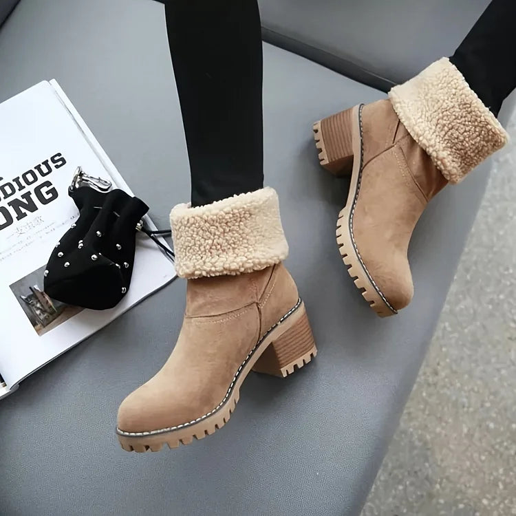 Mid-Tube Snow Boots for Women – Stylish & Versatile Winter Wear