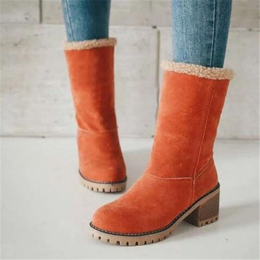 Mid-Tube Winter Snow Boots for Women – Stylish & Versatile Comfort
