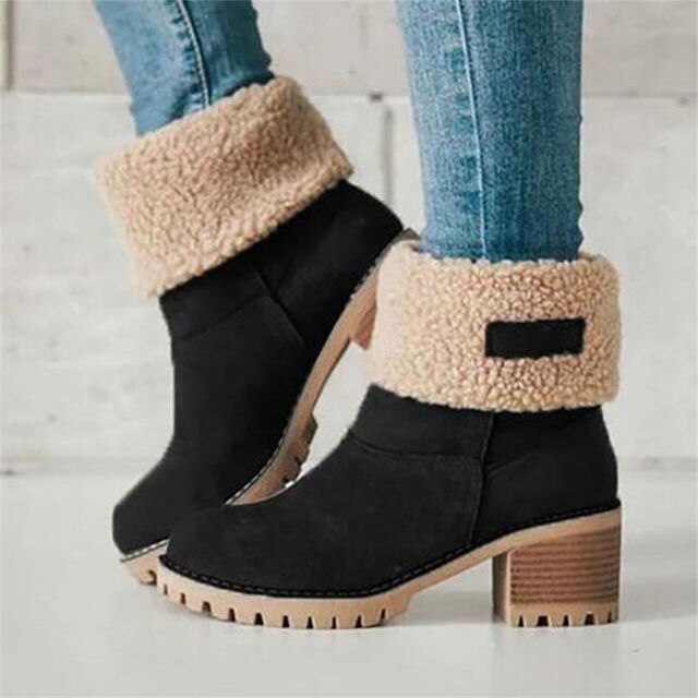 Mid-Tube Winter Snow Boots for Women – Stylish & Versatile Comfort