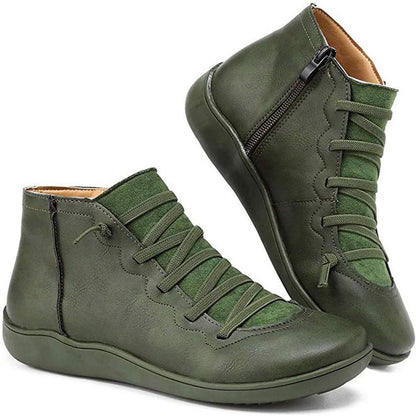 Minimalist Lace-Up Ankle Boots for Women – Stylish & Versatile
