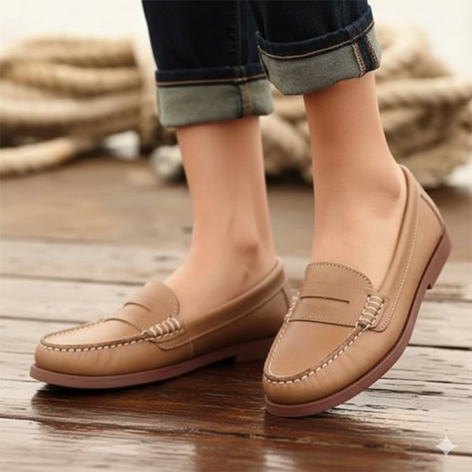 Moc Toe Black Loafers for Women – Timeless Elegance & Comfort