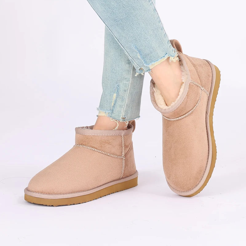 Non-Slip Black Ankle Boots for Women – Cozy & Stylish Winter Footwear