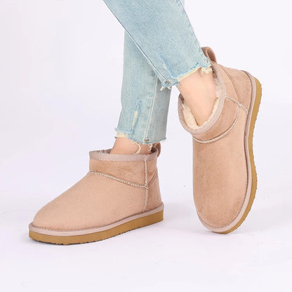 Non-Slip Black Ankle Boots for Women – Cozy & Stylish Winter Footwear