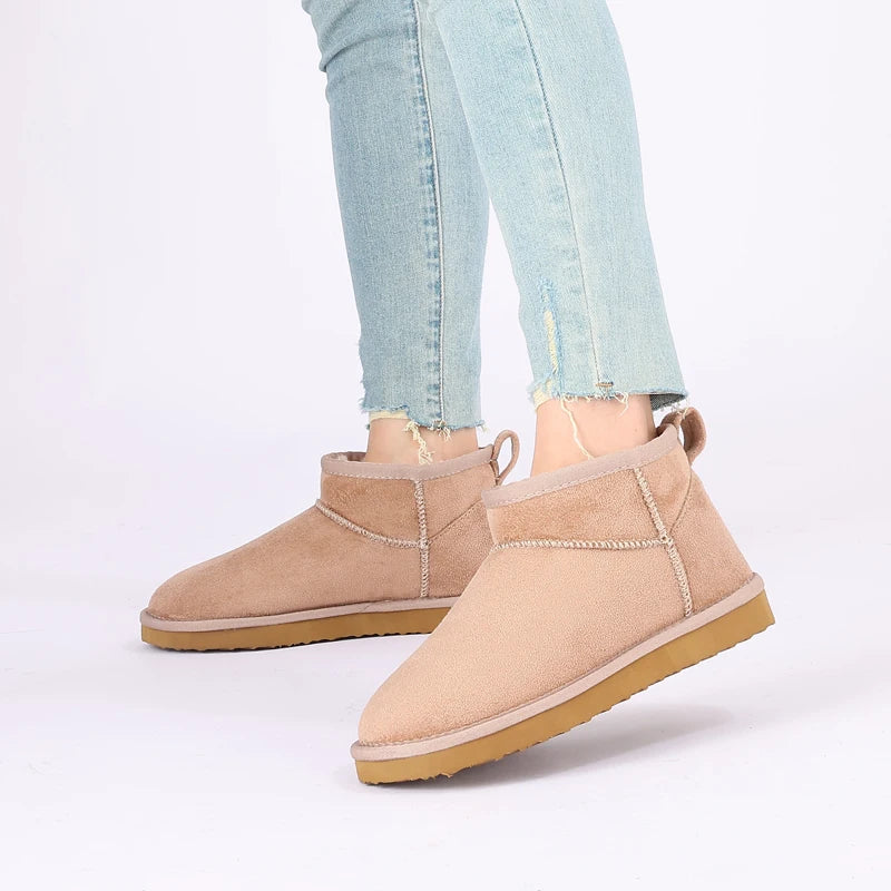 Non-Slip Black Ankle Boots for Women – Cozy & Stylish Winter Footwear