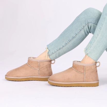 Non-Slip Black Ankle Boots for Women – Cozy & Stylish Winter Footwear
