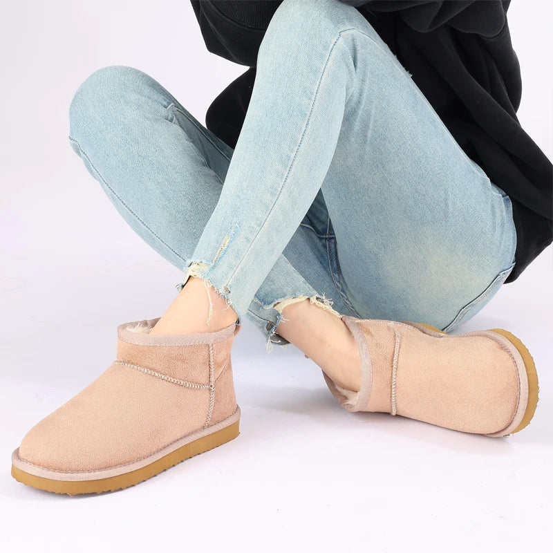 Non-Slip Black Ankle Boots for Women – Cozy & Stylish Winter Footwear
