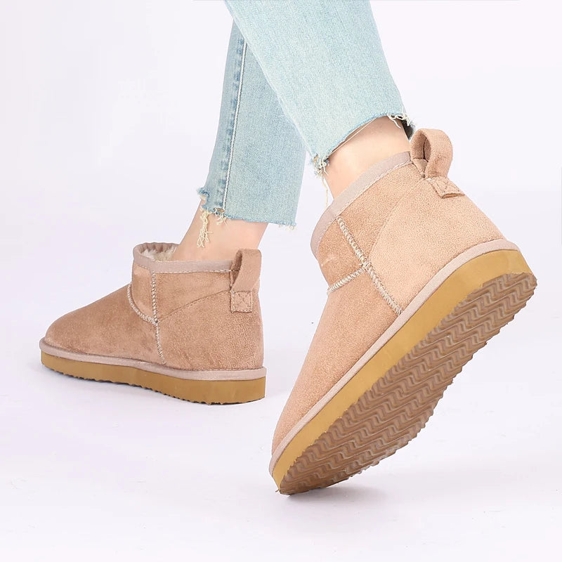 Non-Slip Black Ankle Boots for Women – Cozy & Stylish Winter Footwear