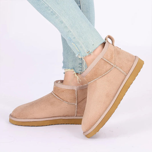 Non-Slip Black Ankle Boots for Women – Cozy & Stylish Winter Footwear