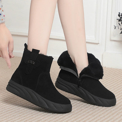 Sleek Platform Ankle Boots for Women – Trendy Slip-On Style Caliboot