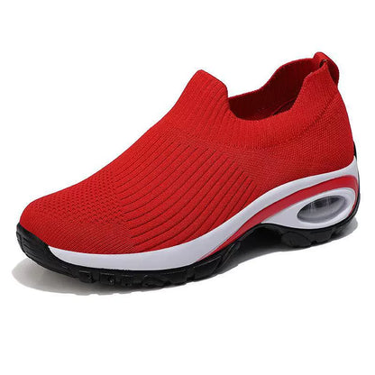 Women’s Slip-On Sneakers – Air Cushion Sole – Breathable Knit – Supportive Comfort