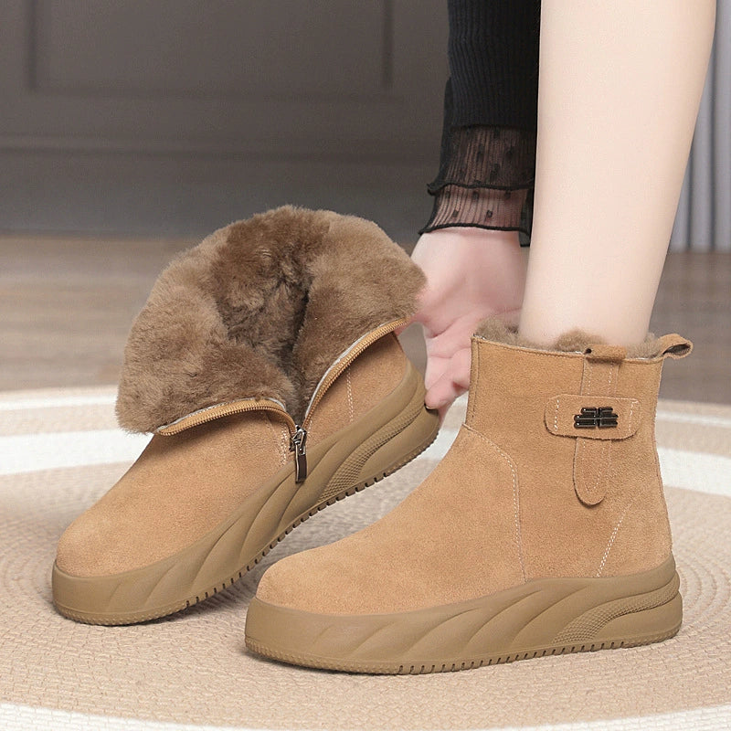 Sleek Platform Ankle Boots for Women – Trendy Slip-On Style Caliboot