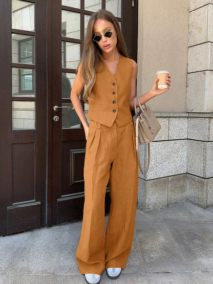 Breathable Cotton-Linen Two-Piece Set for Women – Effortlessly Stylish & Comfortable Caliboot