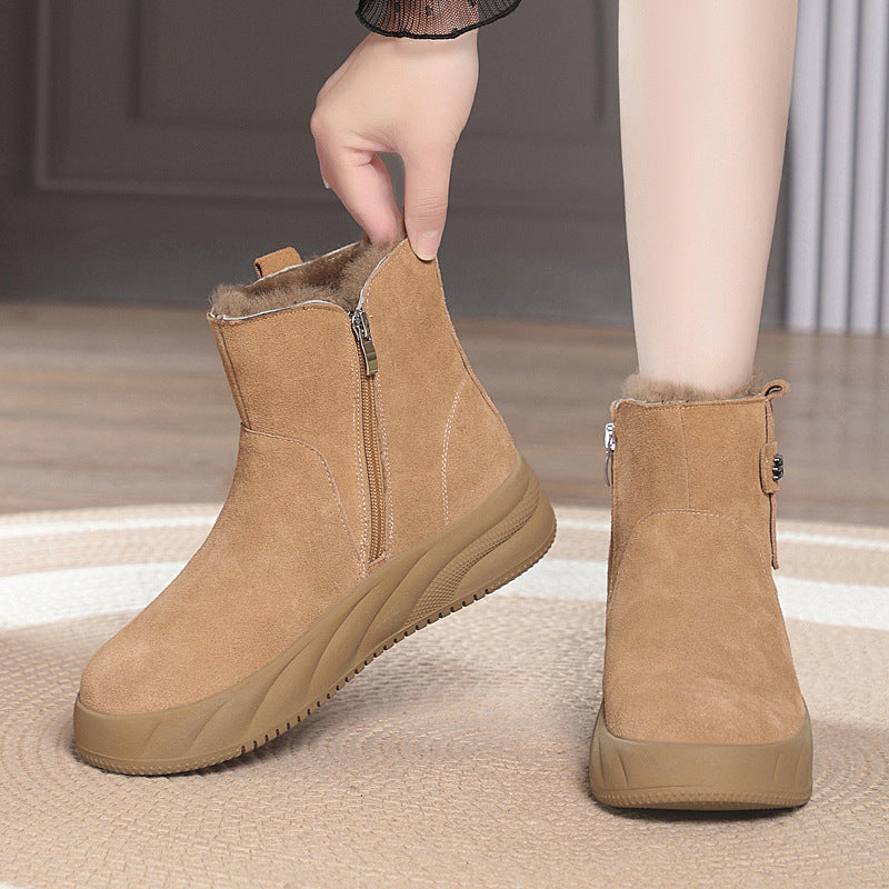 Sleek Platform Ankle Boots for Women – Trendy Slip-On Style Caliboot