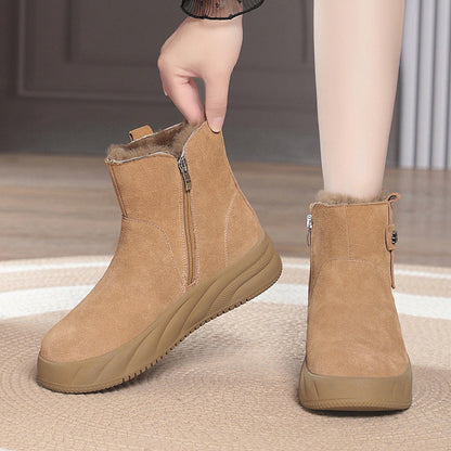 Sleek Platform Ankle Boots for Women – Trendy Slip-On Style Caliboot