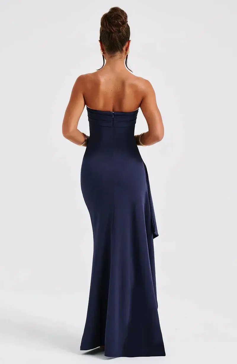 Off-Shoulder Twisted Maxi Dress for Women – Elegant & Flattering Evening Wear-Caliboot