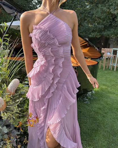 One-Shoulder Ruffle Maxi Dress for Women – Elegant & Flattering 3