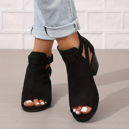 Open Toe Block Heel Sandals for Women – Chic & Comfortable Style