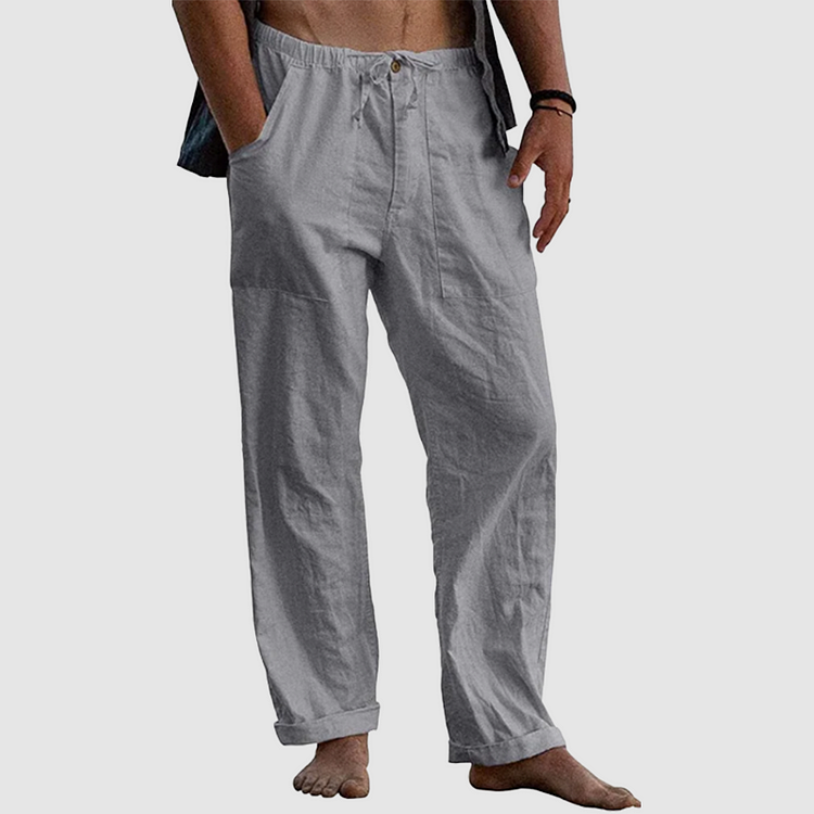 Pantalon En Lin Homme – Confort Décontracté Avec Taille Élastiquée 5