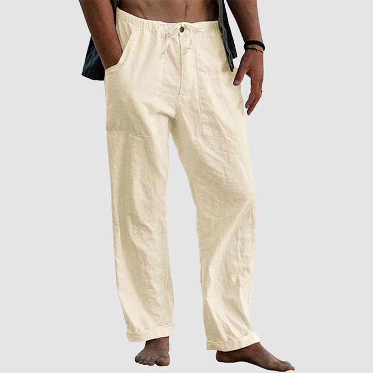 Pantalon En Lin Homme – Confort Décontracté Avec Taille Élastiquée 6