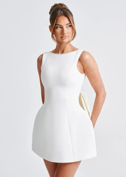 Pearl Embellished Mini Dress for Women – Elegant & Sophisticated Style 3