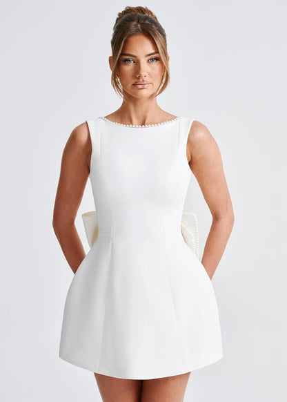 Pearl Embellished Mini Dress for Women – Elegant & Sophisticated Style 4