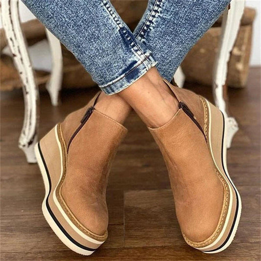 Platform Wedge Ankle Boots for Women – Stylish & Comfortable