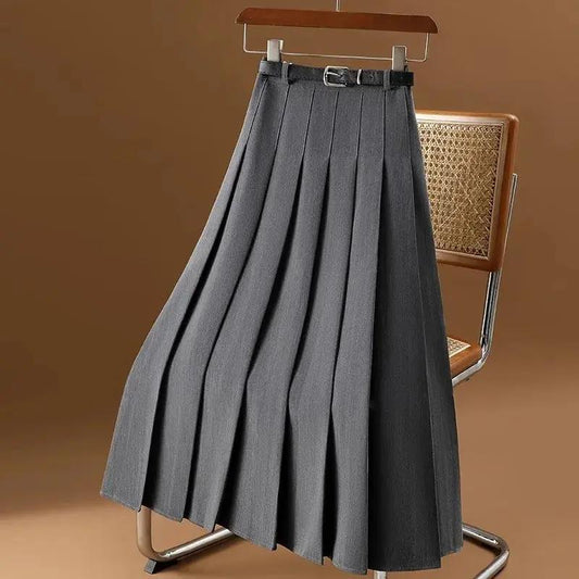 Pleated Black Midi Skirt for Women – Elegant & Versatile Style-Caliboot