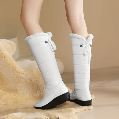 Plush Lace-Up Winter Boots for Women – Cozy & Elegant Style
