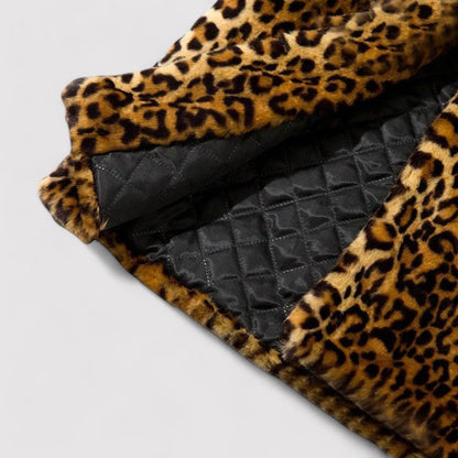 Plush Faux Fur Coat for Women – Elegant Leopard Print & Cozy Comfort 4