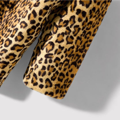 Plush Faux Fur Coat for Women – Elegant Leopard Print & Cozy Comfort 5
