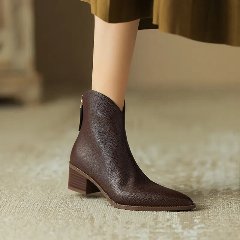 Pointed-Toe Ankle Boots for Women – Chic & Comfortable Design