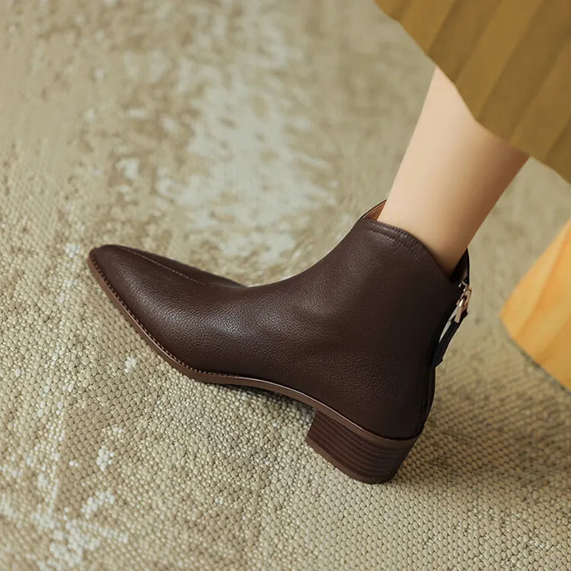 Pointed-Toe Ankle Boots for Women – Chic & Comfortable Design