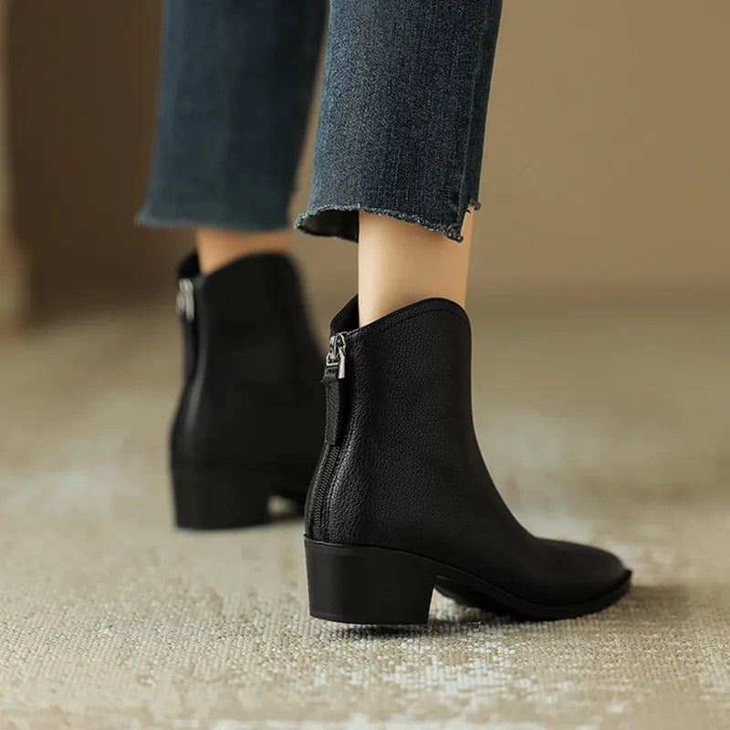 Pointed-Toe Ankle Boots for Women – Chic & Comfortable Design