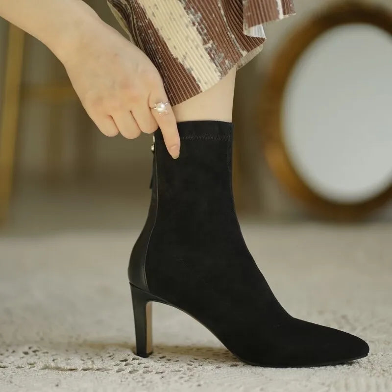 Pointed Toe Stiletto Ankle Boots for Women – Elegant & Versatile
