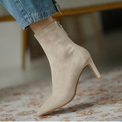 Pointed Toe Stiletto Ankle Boots for Women – Elegant & Versatile