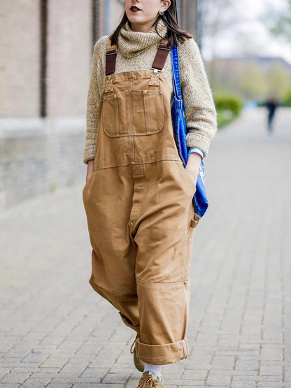 Relaxed Fit Denim Overalls for Women – Stylish & Functional Plus Size Option-Caliboot