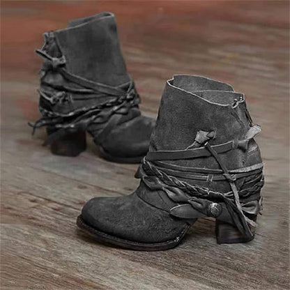 Retro Cowboy Ankle Boots for Women – Stylish & Comfortable