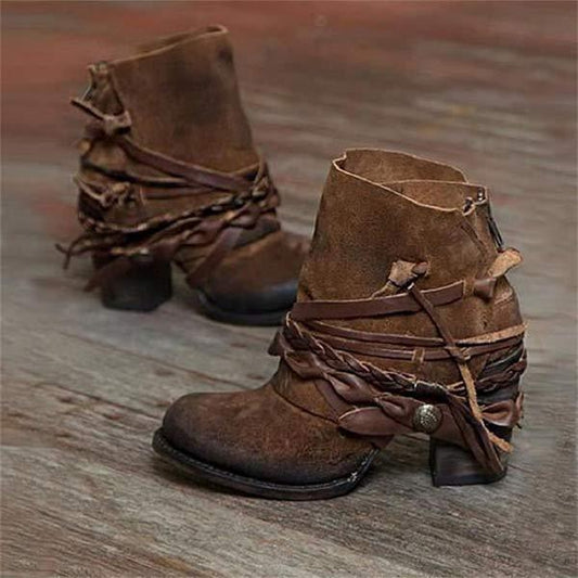 Retro Cowboy Ankle Boots for Women – Stylish & Comfortable