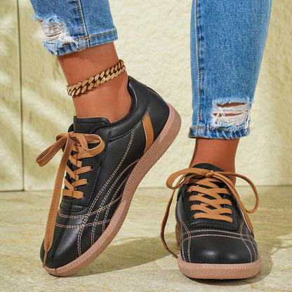 Retro Lace-Up Sneakers for Women – Stylish & Comfortable Casual Footwear