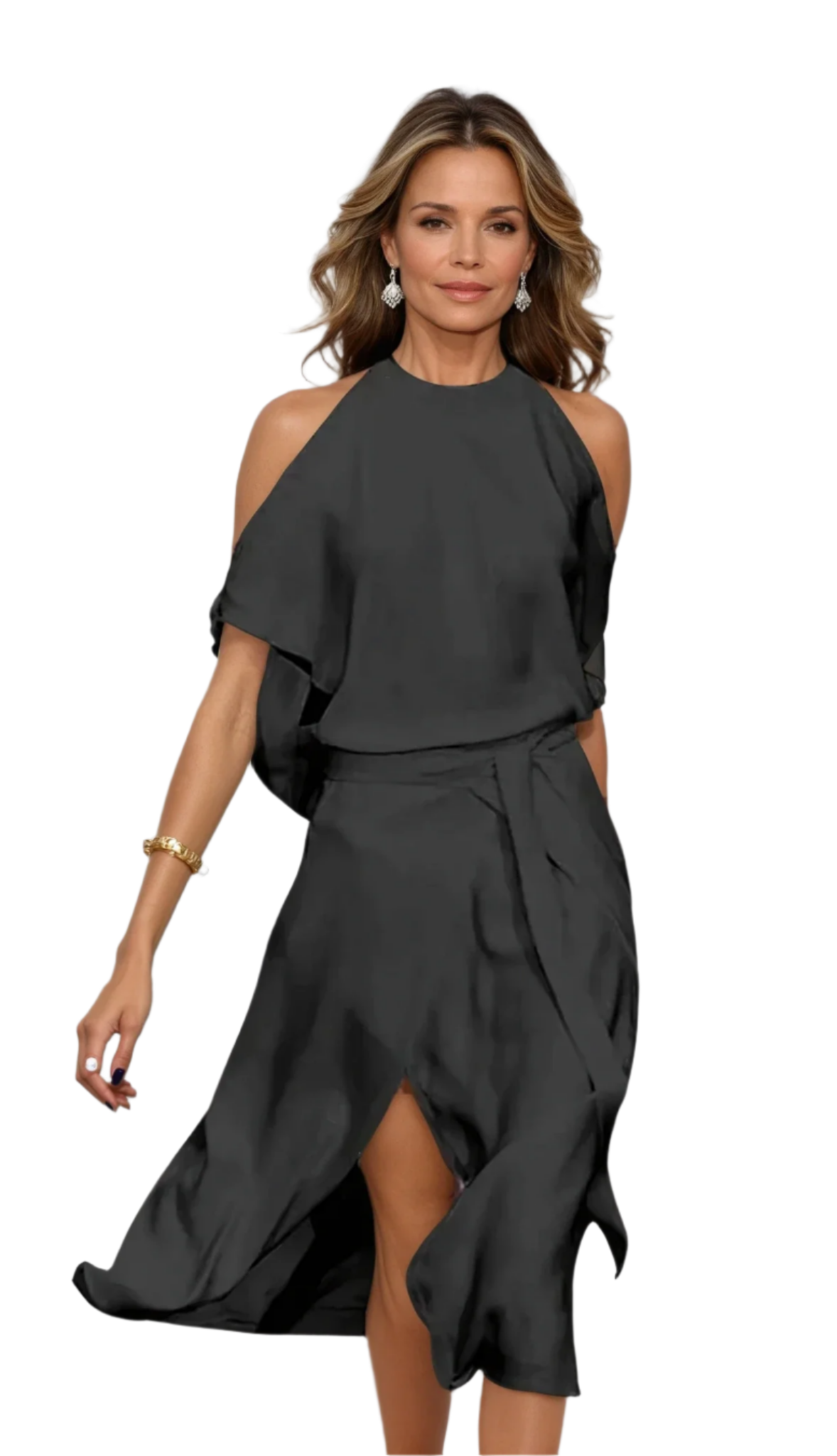 Robe Midi Femme Asymétrique – Élégante et Fluide 2
