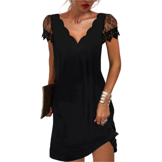  Robe Midi Femme – Chic et Élégante en Noir 0