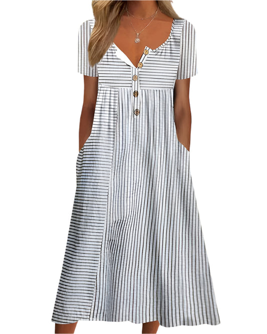  Robe d'Été Femme – Élégante et Vintage avec Poches 0