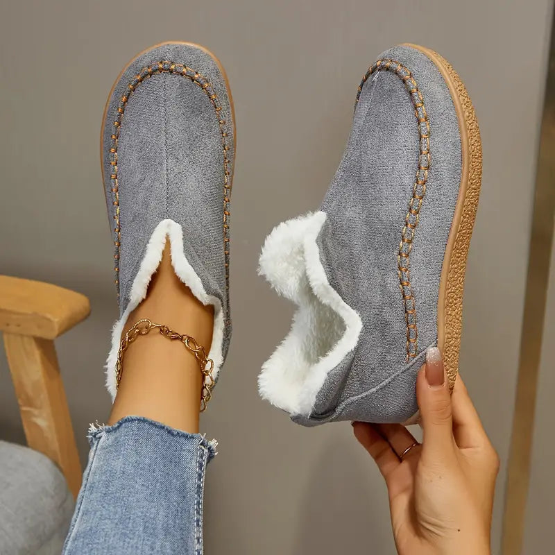 Round Toe Black Ankle Boots for Women – Stylish & Cozy Comfort
