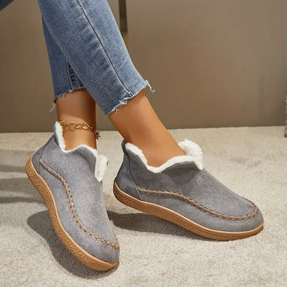 Round Toe Black Ankle Boots for Women – Stylish & Cozy Comfort