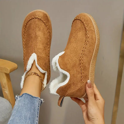 Round Toe Black Ankle Boots for Women – Stylish & Cozy Comfort