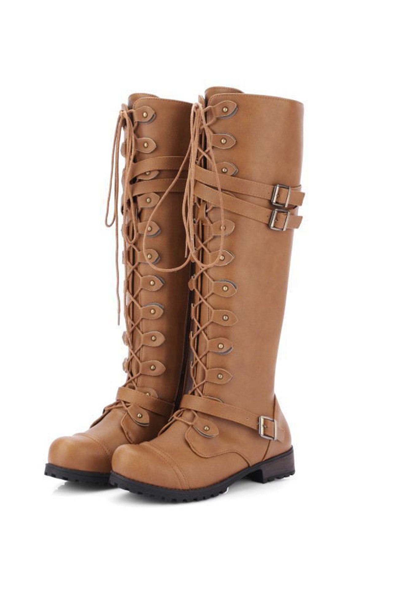Round-Toe Black Knee High Boots for Women – Bold & Edgy Style