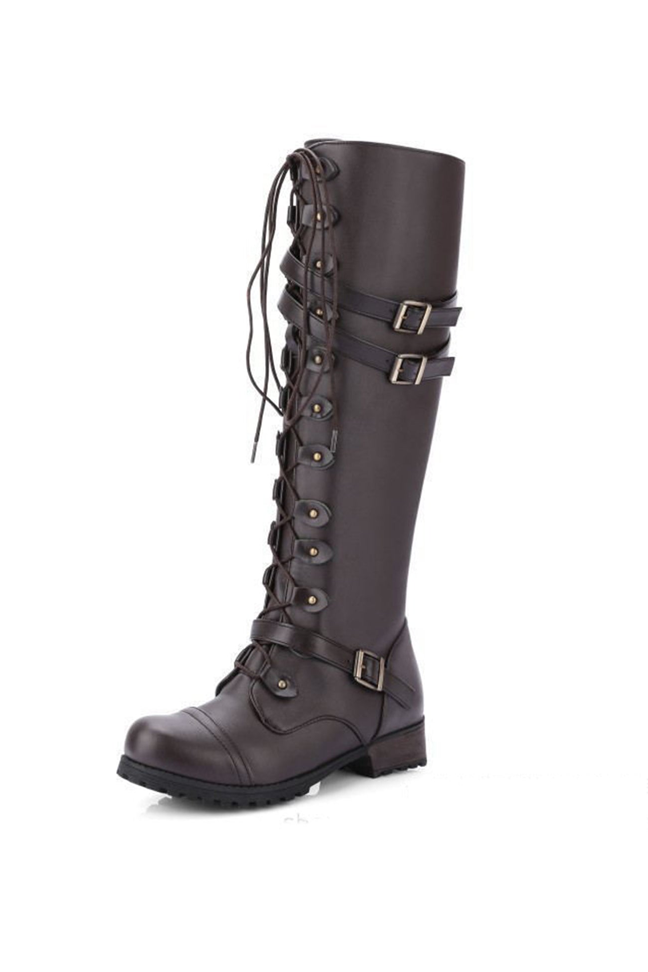 Round-Toe Black Knee High Boots for Women – Bold & Edgy Style